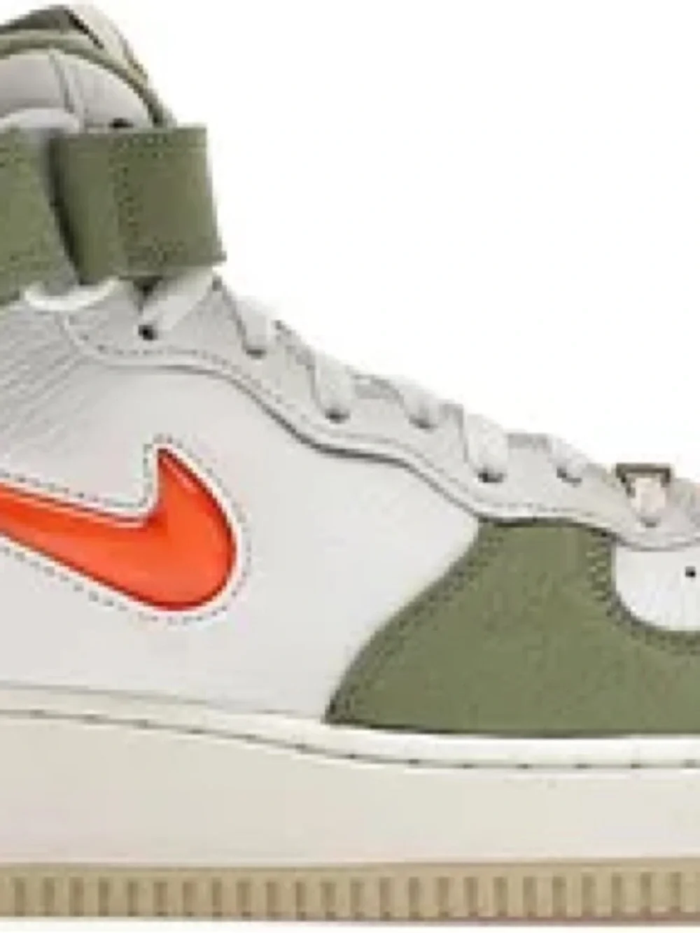Nike Mens Air Force 1 High-Top Sneakers white & green mid QS jewel oil sz 7